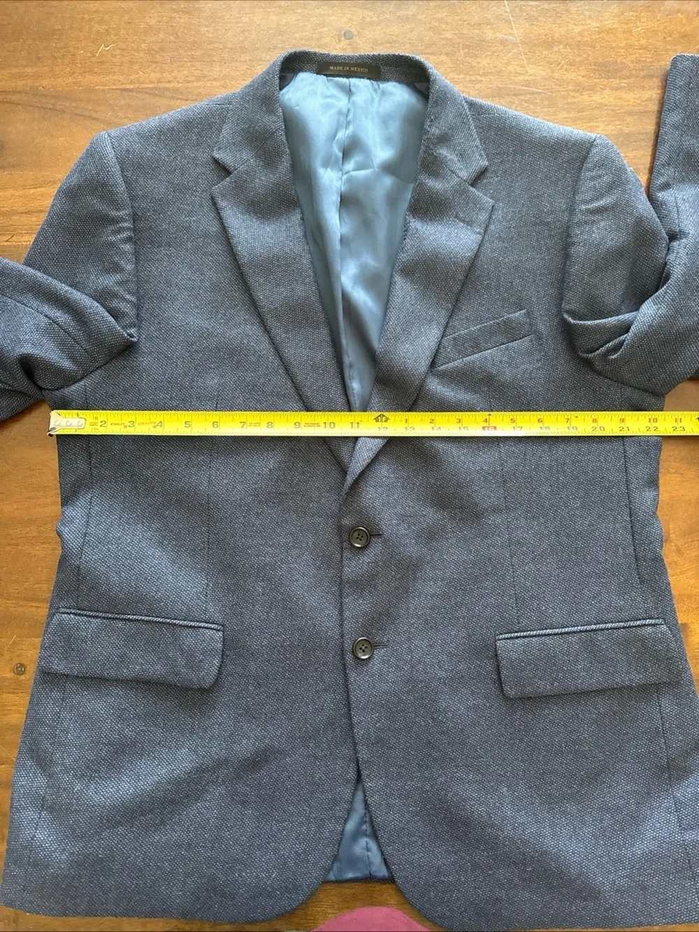 Jos A Bank Reserve Blue Sport Coat Jacket Italy Tollegno 1900 Wool / Nylon 44 S